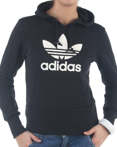 Adidas Damen Hoodie Trefoil, black/running white, 38, V31584 Preisvergleich