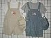 Toddler Boys Sizes 2T/3T/4T Stripe Denim/Khaki Twill Embroidered Pocket Shortall 2-PC Sets with Cap. (Prepack=24 Sets Assorted Sizes/Emb. Designs, Each $7.50)