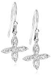 14k White Gold Diamond Flower Earrings (.17 cttw, J Color, I2 Clarity)