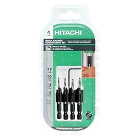 Hitachi 728004 Quick Change Countersink Bit Set w  #6, #8, #10, #12 and 1 4 Hex Shank by Hitachi
