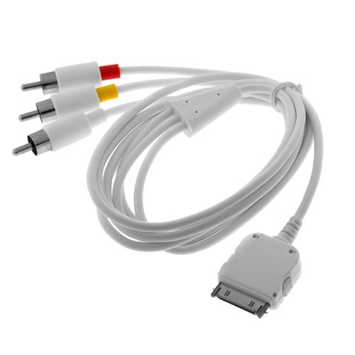 Apple Ipod 3rd, 4th, 5th Generation, Mini, Photo, U2, Video, Classic, Touch, Nano, Iphone Av (Video & Audio ) Cable with Ipod Plug