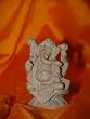 Ganesha Sitting on Lotus Base Pink Stone Carved Sculpture 4 Inch