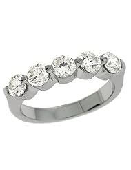 14K White Gold 1.5cttw Round Diamond Ring Band