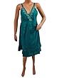 Womens Bohemian Clothing Teal Green Spaghetti Sundress V-neck Elastic Wiast Dress