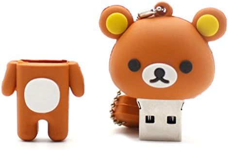 Cute Brown Bear Animal Shape Style 64GB Cartoon USB Flash Drive USB Flash Disk Pen Drive 64G Memory Stick Pen Drive Jump Drive Thumb Stick