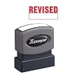 Xstamper One-Color Title Message Stamp, Revised, Pre-Inked/Re-Inkable, Red (1219)