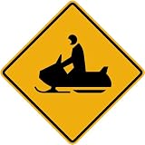 Street & Traffic Sign Wall Decals - Snowmobile Symbol Sign - 12 inch Removable Graphic
