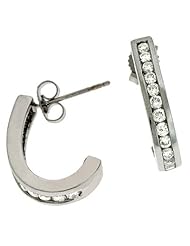 14K White Gold 0.87cttw Round Diamond Earring