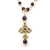 Mini Cross Pendant with Garnet
