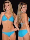 Sexy Low Cut Aqua Blue Euro Bikini Bottoms - LARGE