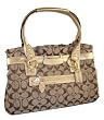Coach Khaki Signature Penelope Shopper Gold Satchel Bag 14696