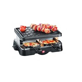 BBQ Mini Raclette Grill - For Up To 4 People + Raclette Recipe Booklet - Great Party Food Idea.