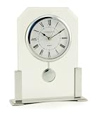 Chrome and Glass Mantle Clock by LC Designs with Alarm