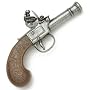 18th Century Gentlemans Pocket Flintlock Pistol - Replica of Classic Colonial / Pirate Gun with Iron Grey Finish