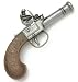18th Century Gentlemans Pocket Flintlock Pistol - Replica of Classic Colonial / Pirate Gun with Iron Grey Finish