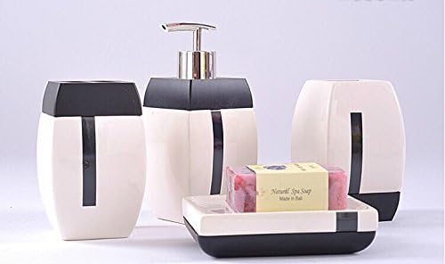 Popular Design Simple and elegant black and white color ceramic bathroom four-pieces set / European Toiletries / Wedding Gifts