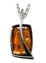Sterling Silver Honey Amber Pendant, 18"