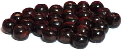 BeaniezBeads 1,000pc 3/8"x 2/8" Dark Brown Drum Spacer Wood Beads