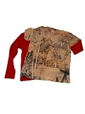 American Apparel 2 Pack for Kids - Baby Rib Long Sleeve Tee in Red (size 4T) and Pirate Jackson Burnout Tee - Ships in 24 Hours!