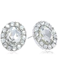Nina Betty Oval Halo Stud Earrings