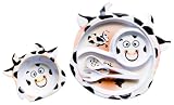 Made For Mom Melamine Dinnerware Set, 4 Piece, Cow Face