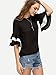 Floerns Women's Ruffle Bell Sleeve Casual Blouse Tops