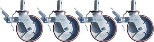 Set of 4 Quality Brand New Heavy Duty Scaffold 8" Polyurethane Non-Marking Caster Wheels scaffolding CBM1290 by E-Z Roll Casters