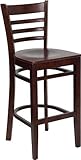 HERCULES Ladder Back Wood Bar Stool with Mahogany Finish - XU-DGW0005BARLAD ....