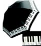 Punk Rock Retro PIANO Rain Umbrella