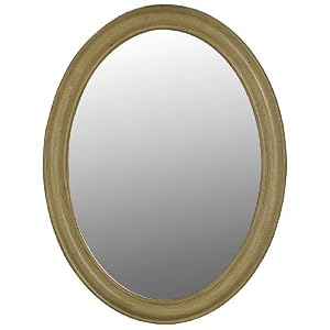 Belle Foret BF80043 Oval Mirror, Antique Parchment by 
