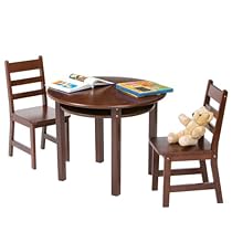 Hot Sale Lipper International Child's Round Table With Shelf And Two Chairs - Espresso