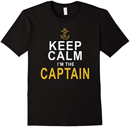 Men's Keep Calm I'm The Captain Boating Gifts Large Black