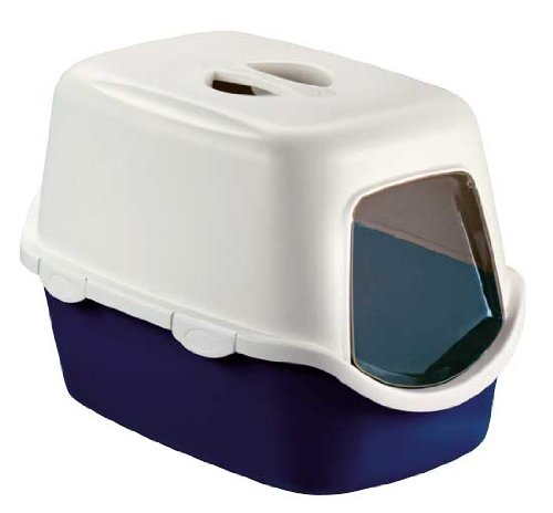 Stefanplast  CATHY F Katzentoilettenhaus m. Türe+Filter, blau, 56x40x40cm