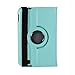GMYLE(R) Aqua Blue 360 Degree Rotating PU Leather Folio Stand Case Cover for Nook HD 7 inches Barnes & Noble e-Book Reader Tablet (Multi Angle- Vertical/Horizontal and Wake up Sleep Function)