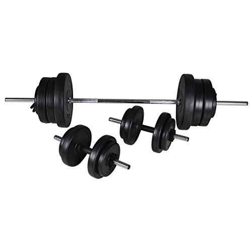 Barbell + 2 Dumbbell Set 60,5kg Homegym Workout Fitness Barbell + 2 Dumbbell Set 60,5kg Homegym Workout Fitness