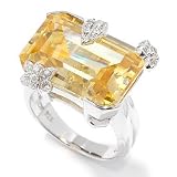 Sterling Silver Aqua Blue or Yellow Cubic Zirconia Butterfly Ring