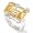 Sterling Silver Aqua Blue or Yellow Cubic Zirconia Butterfly Ring