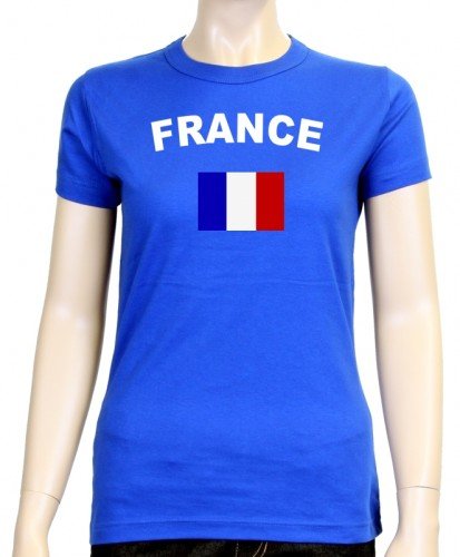 Frankreich T-Shirt girly blau, Gr.M