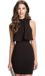 Sexy Sleeveless Polyester/Spandex Turtleneck Cocktail Summer Club Dress/Homecoming Dress/Prom Dress/Party Dress/Mini Dress 