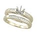 14K Yellow Gold 1/4 ct. Princess Cut Diamond Semi Mount Engagement Set