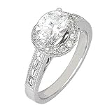 0.66 Vintage Inspired Engagement Ring Setting in 18k White Gold