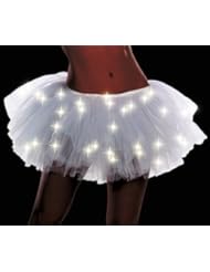 Dreamgirl Light Up Tutu Skirt Costume Accessory, White, One Size