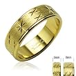 316L Surgical Stainless Steel Rings/IP Gold/Dia Cut