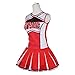 Colorful House Womens Cheerleader Costume Uniform Fancy Dress Red, US 6-8 (M)
