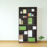 多目的木製オープンラック(幅90高さ178) KSS-0035 ブラウン