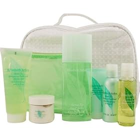 Green Tea By Elizabeth Arden For Women, Set Of 6 (Eau De Parfum Spray, Honey Drops Body Cream, Shower Gel, Body Scrub, Conditioner, Shampoo and Toiletry Bag)