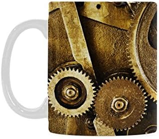Funny Cool Amazing Gear Steampunk Vintage Mechanism White Ceramic Coffee Mugs Cup - 11oz sizes