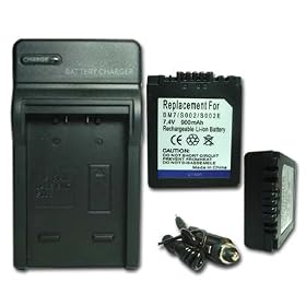 Battery + Charger for Panasonic LUMIX DMC-FZ20 DMC-FZ20K DMC-FZ3 DMC-FZ4 DMC-FZ5 CGA-S002 DMW-BM7 + car plug