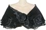 Sheer Black Organza Lightweight Evening Wrap Capelet for Prom Wedding Bride