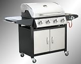 Profi Edelstahl BBQ Gasgrill Gas-Grill-Station Grill mit Seitenbrenner 4+1
